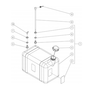 Gas Tank Diagram and Parts List for HS-4004-0MAH  Mi-T-M Pressure Washer