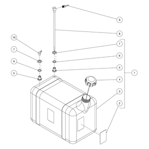 Gas Tank Diagram and Parts List for HDS-3506-1H6G  Mi-T-M Pressure Washer