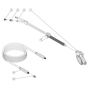 Gun/Wand/Hose Diagram and Parts List for HHS-3005-2E3G  Mi-T-M Pressure Washer
