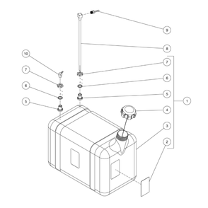 Gas Tank Diagram and Parts List for HDS-3506-0H6G  Mi-T-M Pressure Washer