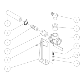 3-Way Ball Valve Option Diagram and Parts List for HDC-3005  Mi-T-M Pressure Washer