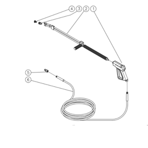 Gun/Wand/Hose Diagram and Parts List for HHS-3004-0E3A  Mi-T-M Pressure Washer