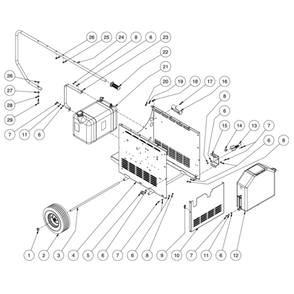 Chassis Diagram and Parts List for HHS-3004-1E3A  Mi-T-M Pressure Washer