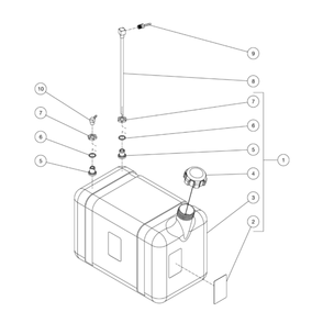 Gas Tank Diagram and Parts List for HDS-3505-0V6G  Mi-T-M Pressure Washer