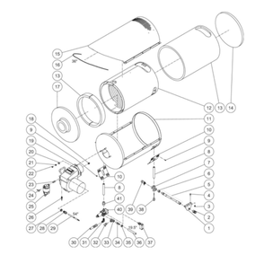 Heat Exchanger Diagram and Parts List for HDS-3505-0V6G  Mi-T-M Pressure Washer