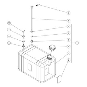 Gas Tank Diagram and Parts List for HDS-3505-0V6A  Mi-T-M Pressure Washer