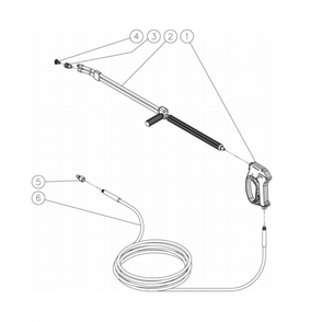 Gun/Wand/Hose Diagram and Parts List for HG-3004-3460  Mi-T-M Pressure Washer