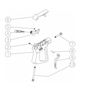 Gun Diagram and Parts List for HS-3505-0MGK  Mi-T-M Pressure Washer