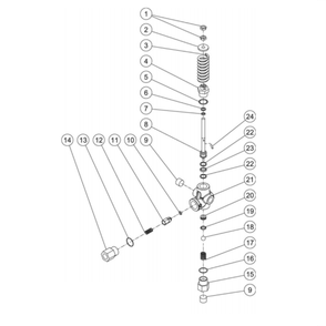Unloader Diagram and Parts List for HS-4004-0MAH  Mi-T-M Pressure Washer