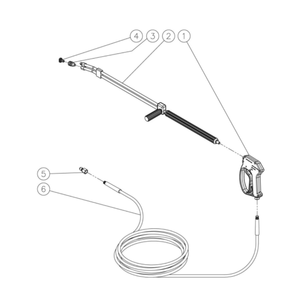 Gun/Wand/Hose Diagram and Parts List for HDS-3506-0K6G  Mi-T-M Pressure Washer