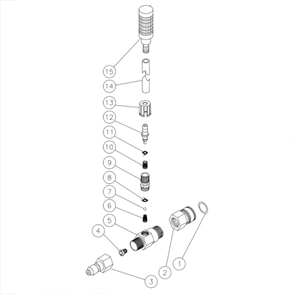 Detergent Injector Diagram and Parts List for HS-3005-CMV1GASOLINE-DIESEL  Mi-T-M Pressure Washer