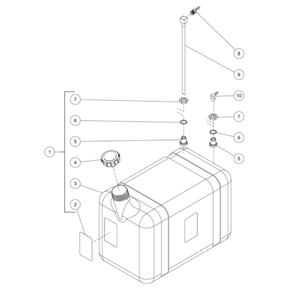 Burner Fuel Tank Diagram and Parts List for HS-3006-0MGD  Mi-T-M Pressure Washer