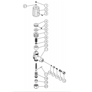 Unloader Diagram and Parts List for HS-3008-0MGH  Mi-T-M Pressure Washer