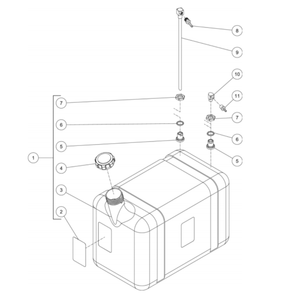 Diesel Fuel Tank Diagram and Parts List for HDS-3506-1H6G  Mi-T-M Pressure Washer
