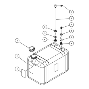 Fuel Tank Diagram and Parts List for HHS-1003-2E1G  Mi-T-M Pressure Washer