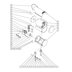 Heat Exchanger Diagram and Parts List for HHD-3004-0E9G  Mi-T-M Pressure Washer