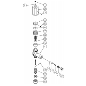 Unloader Diagram and Parts List for HG-3004-1230  Mi-T-M Pressure Washer
