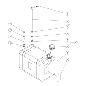 Gas Tank Diagram and Parts List for HDS-3505-0R7G  Mi-T-M Pressure Washer