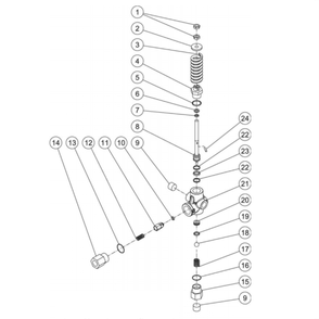 Unloader Diagram and Parts List for HDS-4005-0K6A  Mi-T-M Pressure Washer