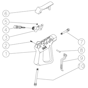Gun Diagram and Parts List for HS-3504-0MGV  Mi-T-M Pressure Washer