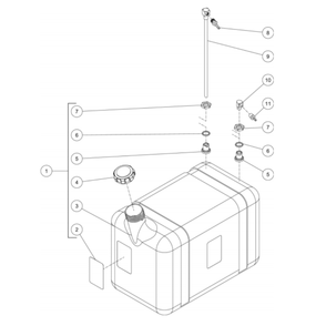 Diesel Fuel Tank Diagram and Parts List for HS-3006-0MGD  Mi-T-M Pressure Washer