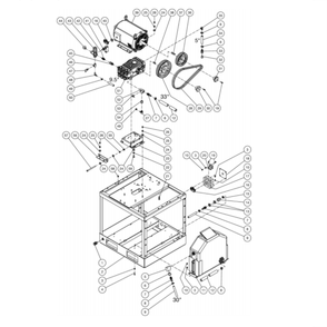 Motor Base Diagram and Parts List for HG-2004-1230  Mi-T-M Pressure Washer