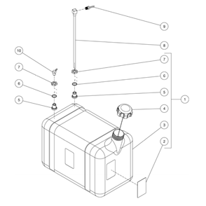 Gas Tank Diagram and Parts List for HS-3506-0MGH  Mi-T-M Pressure Washer