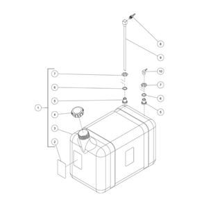 Burner Fuel Tank Diagram and Parts List for HDS-3505-0V6A  Mi-T-M Pressure Washer