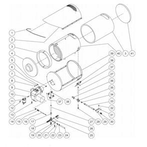 Heat Exchanger Diagram and Parts List for HDS-4005-0H6A  Mi-T-M Pressure Washer