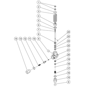 Unloader Diagram and Parts List for HS-4005-0MDK  Mi-T-M Pressure Washer