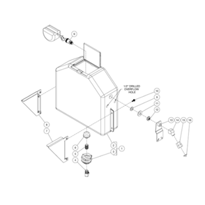 Float Tank Diagram and Parts List for HHS-1003-2E1G  Mi-T-M Pressure Washer