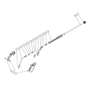 Gun/Wand (16-0364) Diagram and Parts List for WP-2400-3MBB  Mi-T-M Pressure Washer