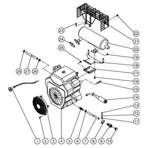Engine Diagram and Parts List for HS-3005-0MGK  Mi-T-M Pressure Washer