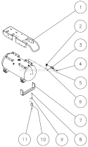 Rollcage With Wheels And Brake Option A Diagram and Parts List for AC2-PH08-30M  Mi-T-M Compressor