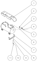 Rollcage With Wheels And Brake Option A Diagram and Parts List for AC2-PV11-30M  Mi-T-M Compressor