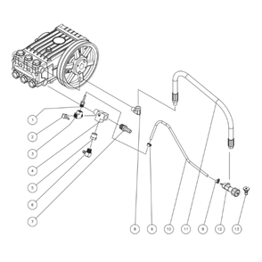 Steam Option Diagram and Parts List for HEG  Mi-T-M Pressure Washer