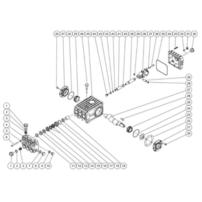 Pump Diagram and Parts List for HHS-3004-0E3G  Mi-T-M Pressure Washer