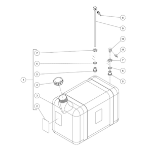 Diesel Fuel Tank Diagram and Parts List for HDS-3506-0H6G  Mi-T-M Pressure Washer