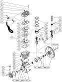 Motor/Pump Assembly Diagram and Parts List for AM2-PH13-30M  Mi-T-M Compressor