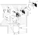 Tank Assembly Diagram and Parts List for AM2-SE05-80M  Mi-T-M Compressor