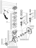 Motor/Pump Assembly Diagram and Parts List for AM2-SE75-30M  Mi-T-M Compressor