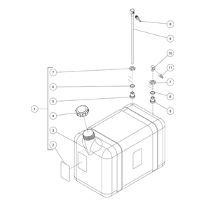 Diesel Fuel Tank Diagram and Parts List for HDS-3506-0H6A  Mi-T-M Pressure Washer
