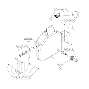 Float Tank Diagram and Parts List for HS-3504-0MGV  Mi-T-M Pressure Washer