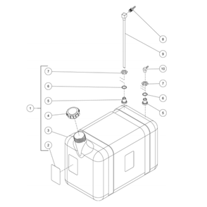 Burner Fuel Tank Diagram and Parts List for HS-3008-0MGH  Mi-T-M Pressure Washer
