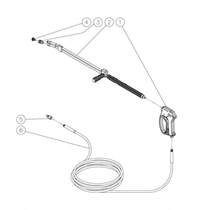 Gun/Wand/Hose Diagram and Parts List for HDS-4005-0H6G  Mi-T-M Pressure Washer