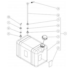 Gas Tank Diagram and Parts List for HS-4004-0MAK  Mi-T-M Pressure Washer