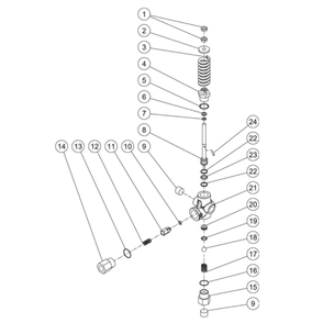 Unloader Diagram and Parts List for HS-4004-1MAH  Mi-T-M Pressure Washer