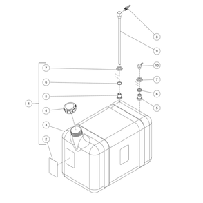 Burner Fuel Tank Diagram and Parts List for HDS-3506-0K6A  Mi-T-M Pressure Washer