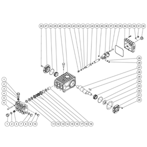 Pump Diagram and Parts List for HHS-3005-2E8G  Mi-T-M Pressure Washer
