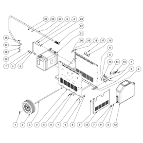 Chassis Diagram and Parts List for HHS-2004-1E2A  Mi-T-M Pressure Washer